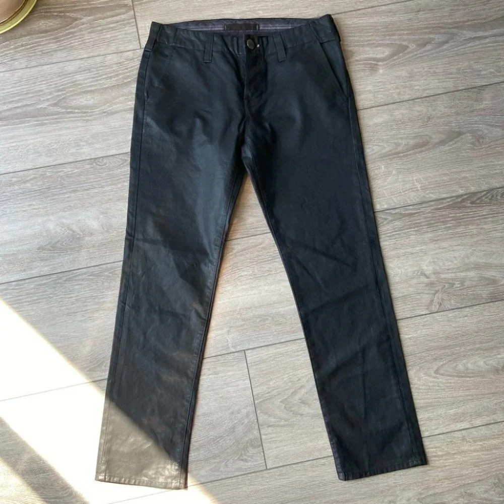 J Brand Inez Coated Slim Fit Cropped Pants Button Fly